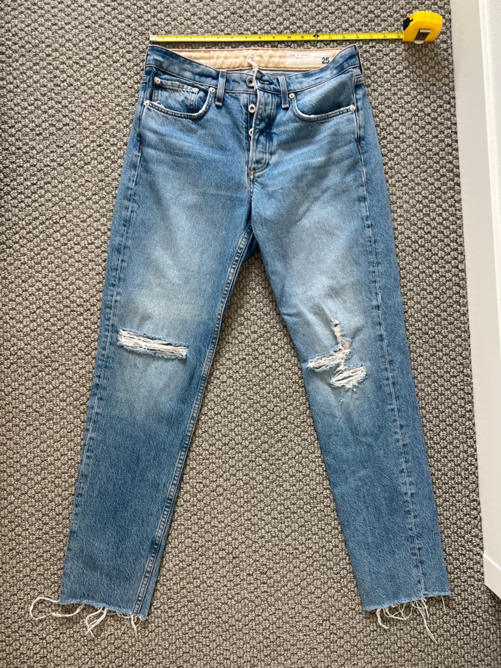 rag & bone high rise Light Blue Straight Leg Denim Jeans Women size 25